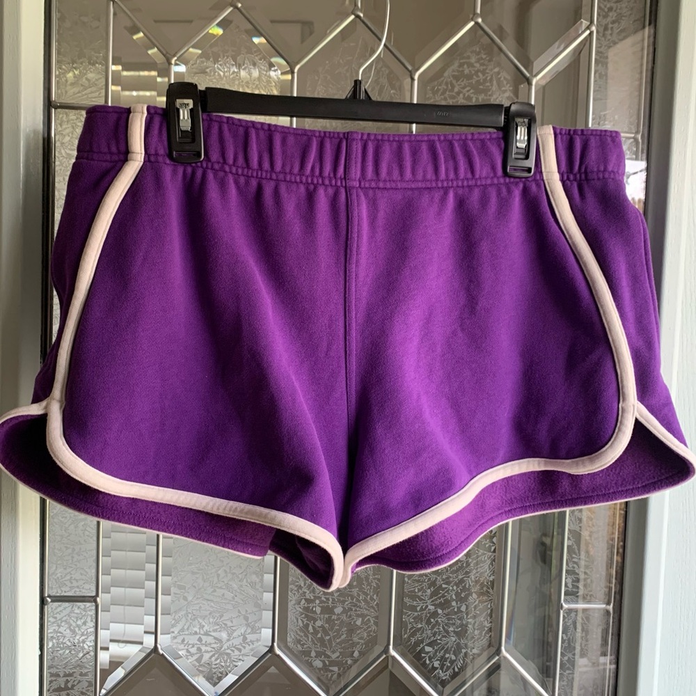 Purple Women's Athletic Shorts with Contrast Trim